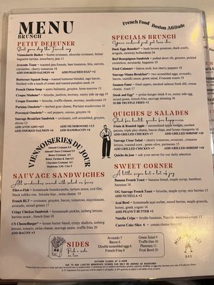 Menu photo 4 Café Sauvage Boston, MA Menu photo 4 Café Sauvage Boston, MA