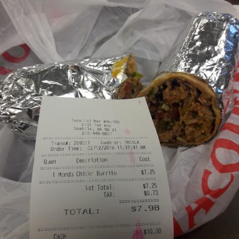Taco Del Mar - Chicken Mondo Burrito - Mexican Near Me - Seattle, Washington
