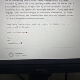 Nix relating taking thousands of dollars to them getting a 3rd place in a speech contest