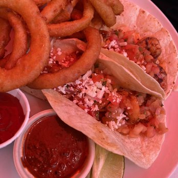 Coronado Brewing - Cajun Shrimp Tacos (sorry for the red tent of the umbrella) - Brewpubs Near Me - Coronado, California Coronado Brewing - Cajun Shrimp Tacos (sorry for the red tent of the umbrella) - Brewpubs Near Me - Coronado, California