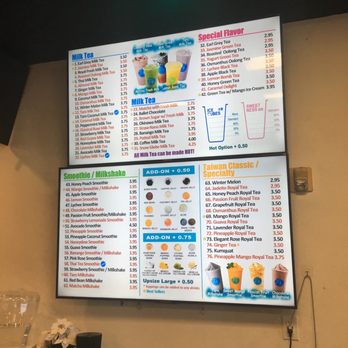 T4 Folsom - The menu for tea drinks - Bubble Tea Near Me - Folsom, California T4 Folsom - The menu for tea drinks - Bubble Tea Near Me - Folsom, California