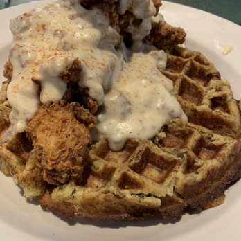 Metro Diner - Stuff'n waffles with chicken tenders and sausage gravy - American Near Me - Daytona Beach, Florida Metro Diner - Stuff'n waffles with chicken tenders and sausage gravy - American Near Me - Daytona Beach, Florida