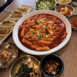 Spicy Korean Rice Cakes 8 Piece Fried Pork Dumplings