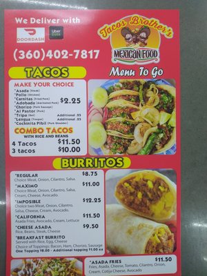 Menu photo 1 Tacos Brothers#2 Lacey, WA Menu photo 1 Tacos Brothers#2 Lacey, WA