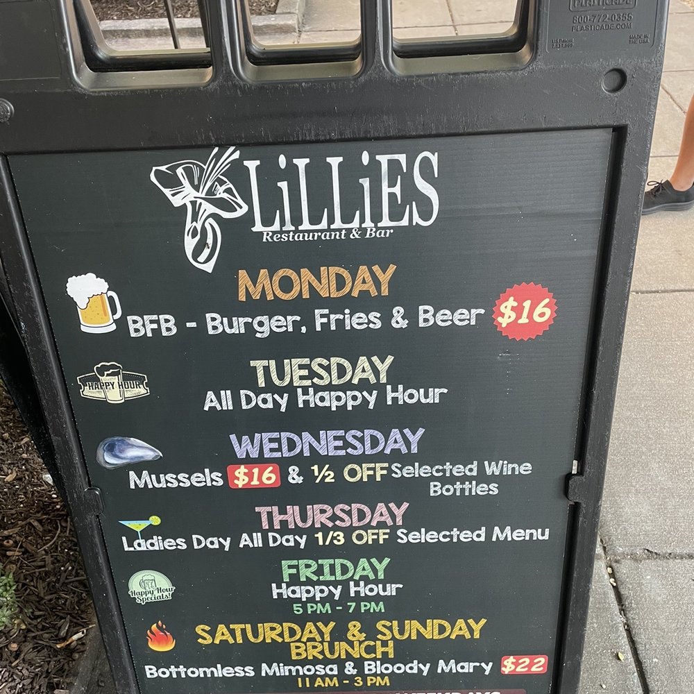 LiLLiES Restaurant & Bar - Specials poster - Mediterranean Near Me - Washington, DC, District of Columbia LiLLiES Restaurant & Bar - Specials poster - Mediterranean Near Me - Washington, DC, District of Columbia