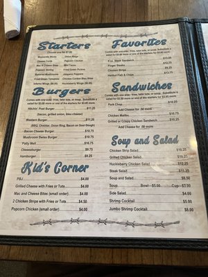 Menu photo 1 The Hitchin' Post Restaurant & Saloon Melrose, MT