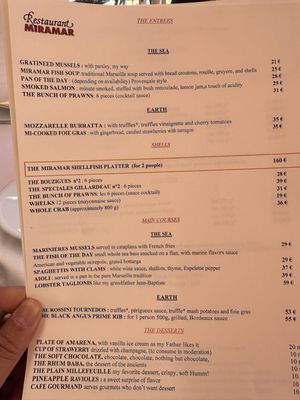 Menu photo 1 Miramar Marseille, 13 Menu photo 1 Miramar Marseille, 13