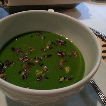 Hyeholde Restaurant - Chilled Pea Soup with Minced celery and crispy rice - New American Near Me - Coraopolis, Pennsylvania Hyeholde Restaurant - Chilled Pea Soup with Minced celery and crispy rice - New American Near Me - Coraopolis, Pennsylvania