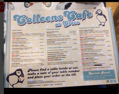 Menu photo 1 Colleens Cafe Jersey, JSY