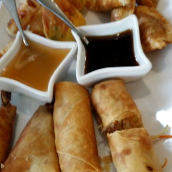 Mai Thai Cuisine - Mai Thai platter with assortment of mini dumplings & spring rolls -- highly recommend it - Thai Near Me - Smithfield, Rhode Island Mai Thai Cuisine - Mai Thai platter with assortment of mini dumplings & spring rolls -- highly recommend it - Thai Near Me - Smithfield, Rhode Island