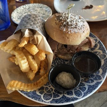 Ellicottville Brewing - Beef on Weck with Fries - Brewpubs Near Me - Bemus Point, New York