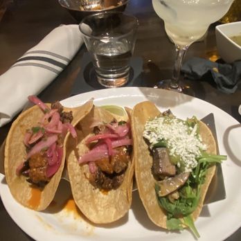 Cha Cha's Latin Kitchen - 2 carne asada tacos and 1 mushroom - Bars Near Me - Brea, California