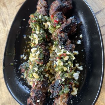Long Weekend - Beef skewers - New American Near Me - Houston, Texas