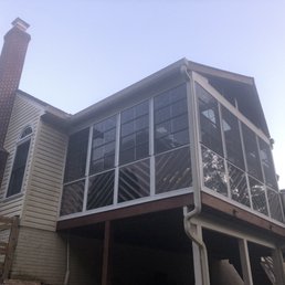 New porch conversion (similar to EZ breeze) windows from the outside New porch conversion (similar to EZ breeze) windows from the outside