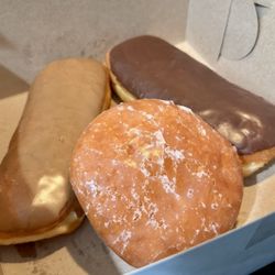 Winter Plus Donuts - Maple bar, chocolate bar, and jelly donut