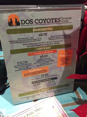 Menu photo 5 Dos Coyotes Border Cafe - Roseville Roseville, CA Menu photo 5 Dos Coyotes Border Cafe - Roseville Roseville, CA