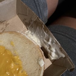 McDonald's - Half slice of cheese - sauce outside