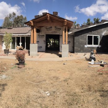 Skyline Framing - After - reframed the entire half of our home, added 600 sq ft, vaulted ceilings, and created beautiful new porch. - General Contractors Near Me Skyline Framing - After - reframed the entire half of our home, added 600 sq ft, vaulted ceilings, and created beautiful new porch. - General Contractors Near Me