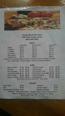 Menu photo 2 Georgetown Family Pizza Georgetown, SC