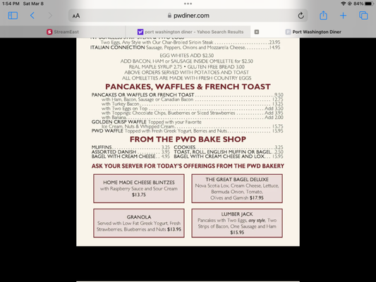 Menu photo 2 Port Washington Diner Port Washington, NY