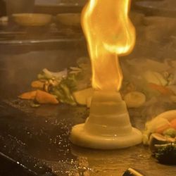 Yukihana Japanese Steak House - This is cut onions made into a volcano by the chef as entertainment.