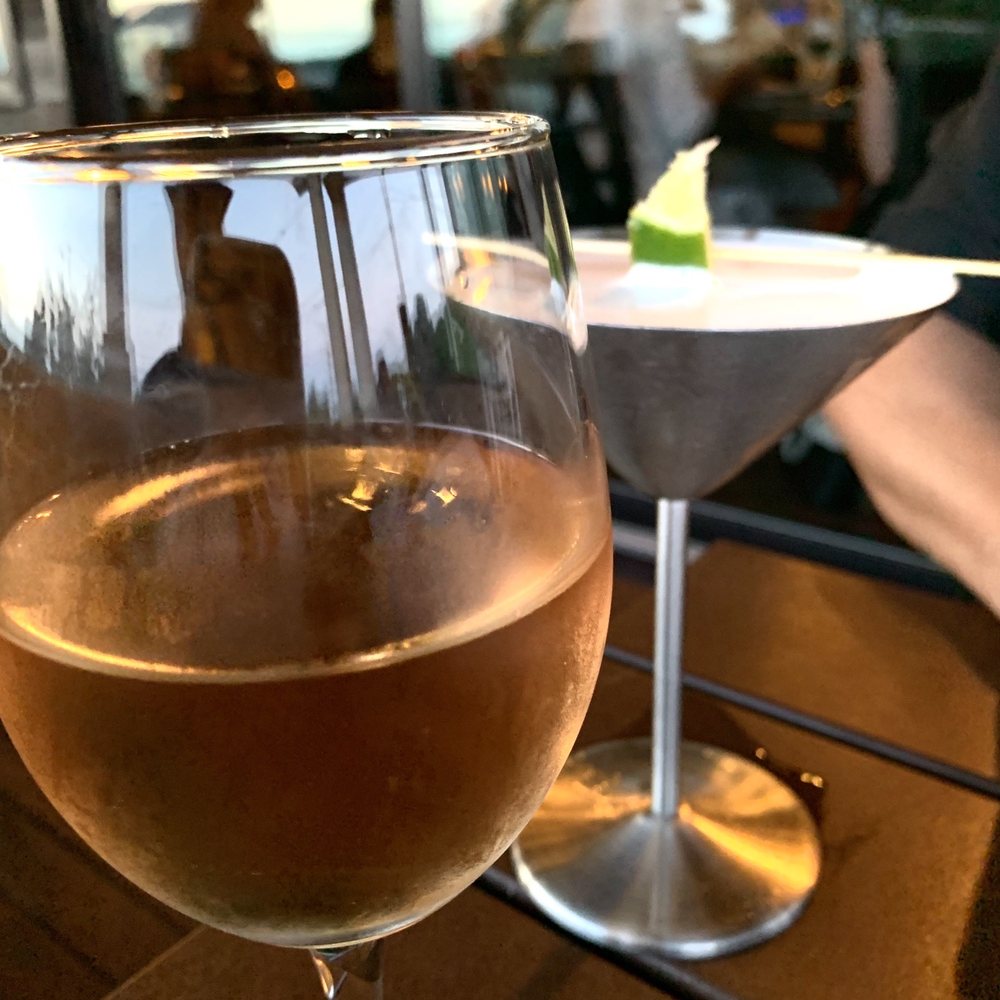 Edgewater Restaurant - Heavy Metal- (Hubs' Something Martini & My Rosé) - Seafood Near Me - Hampton Bays, New York