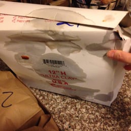 Cold, oily, wet pizza box Cold, oily, wet pizza box