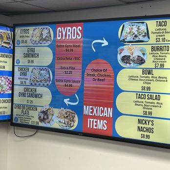 Nickys Gyros - Menu - Burgers Near Me - Crown Point, Indiana