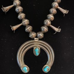 Vintage Navajo Squash Blossom Necklace