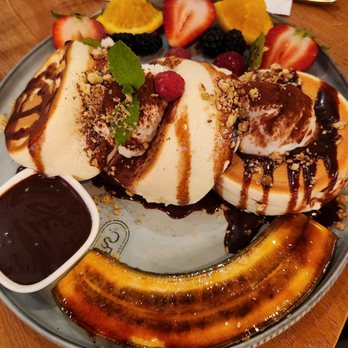 Escape 360 - Nutella banana souffle pancakes - Cafes Near Me - McKinney, Texas Escape 360 - Nutella banana souffle pancakes - Cafes Near Me - McKinney, Texas