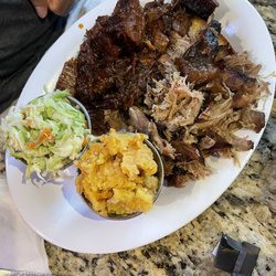 Bricks Rockin BBQ - Headliner - burnt ends, pulled pork w/cole slaw corn bread bake.