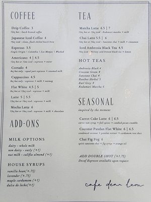 Menu photo 7 Café Dear Leon Baltimore, MD