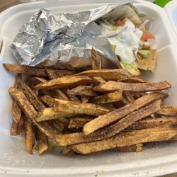 Athenian Grill - Chicken pita with Greek fries