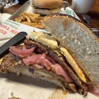Jakes Burgers and Beer - Korean BBQ Burger with fried egg . - Bars Near Me - Mansfield, Texas