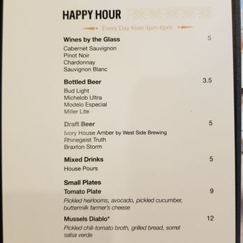 Ivory House - Happy hour menu - Cocktail Bars Near Me - Cincinnati, Ohio