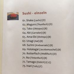 China Restaurant Goldene Pagode - Sushi einzeln: alles da und wohlschmeckend