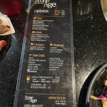 Stone Age Korean BBQ - Menu - Korean Near Me - Huntsville, Alabama Stone Age Korean BBQ - Menu - Korean Near Me - Huntsville, Alabama