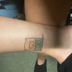 Rogues Gallery Tattoo - Cute little Jake pillow done by Evangeline! She's so funny and very sweet. She's also very gentle and light-handed!