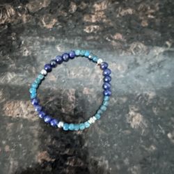 Mie's Beads - Lapis Lazuli and Apatite with SS accents bracelet.