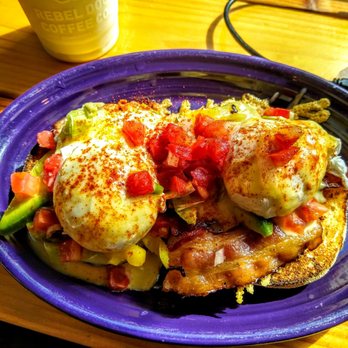 Rebel Dog Coffee Co. & Tavern PLAINVILLE - A closer view of the Oaxaca Egg Benedict - Coffee & Tea Near Me - Plainville, Connecticut
