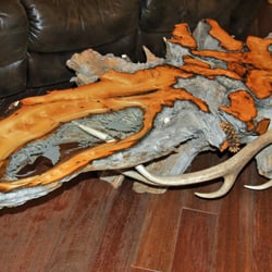 Scott Robeson Custom Woodworking and Fine Cabinetry - Reclaimed Tree Root Table for Rocky Mountain Elk Foundation