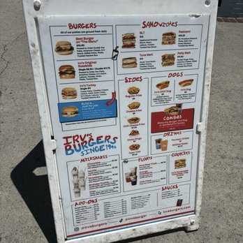 Irv's Burgers - Menu - Burgers Near Me - Newport Beach, California Irv's Burgers - Menu - Burgers Near Me - Newport Beach, California