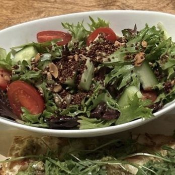 Seasons 52 - Look at all the roasted quinoa, too small/hard and crunchy..my opinion. - New American Near Me - Jacksonville, Florida Seasons 52 - Look at all the roasted quinoa, too small/hard and crunchy..my opinion. - New American Near Me - Jacksonville, Florida