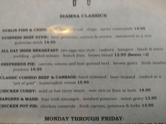 Menu photo 6 Siamsa Irish Pub Stroudsburg, PA Menu photo 6 Siamsa Irish Pub Stroudsburg, PA