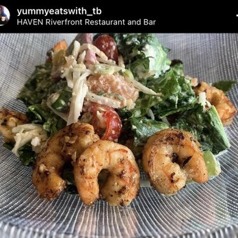 HAVEN Riverfront Restaurant & Bar - The shrimp is seasoned to perfection, it includes red grapefruit & pink watermelon.The creamy dressing is a star on its own! - New American Near Me - Edgewater, New Jersey