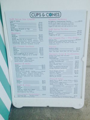 Menu photo 2 Cups and Cones DeWitt, IA