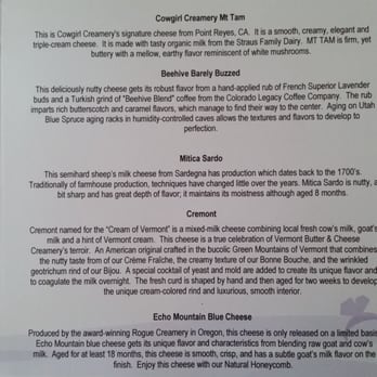 Flying Fish - Artisanal Cheese Menu - Seafood Near Me - Orlando, Florida