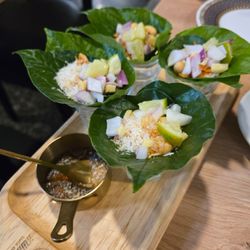 Kwan Kao - Miang Kam, delicious! Try it! Not spicy more sweet, citrus and savory.
