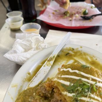 Taqueria Cuernavaca - Wet burrito asada salsa verde - Mexican Near Me - Santa Barbara, California
