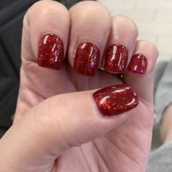 Q Nails - Cherry Berry #456 with Hot Jazz #463